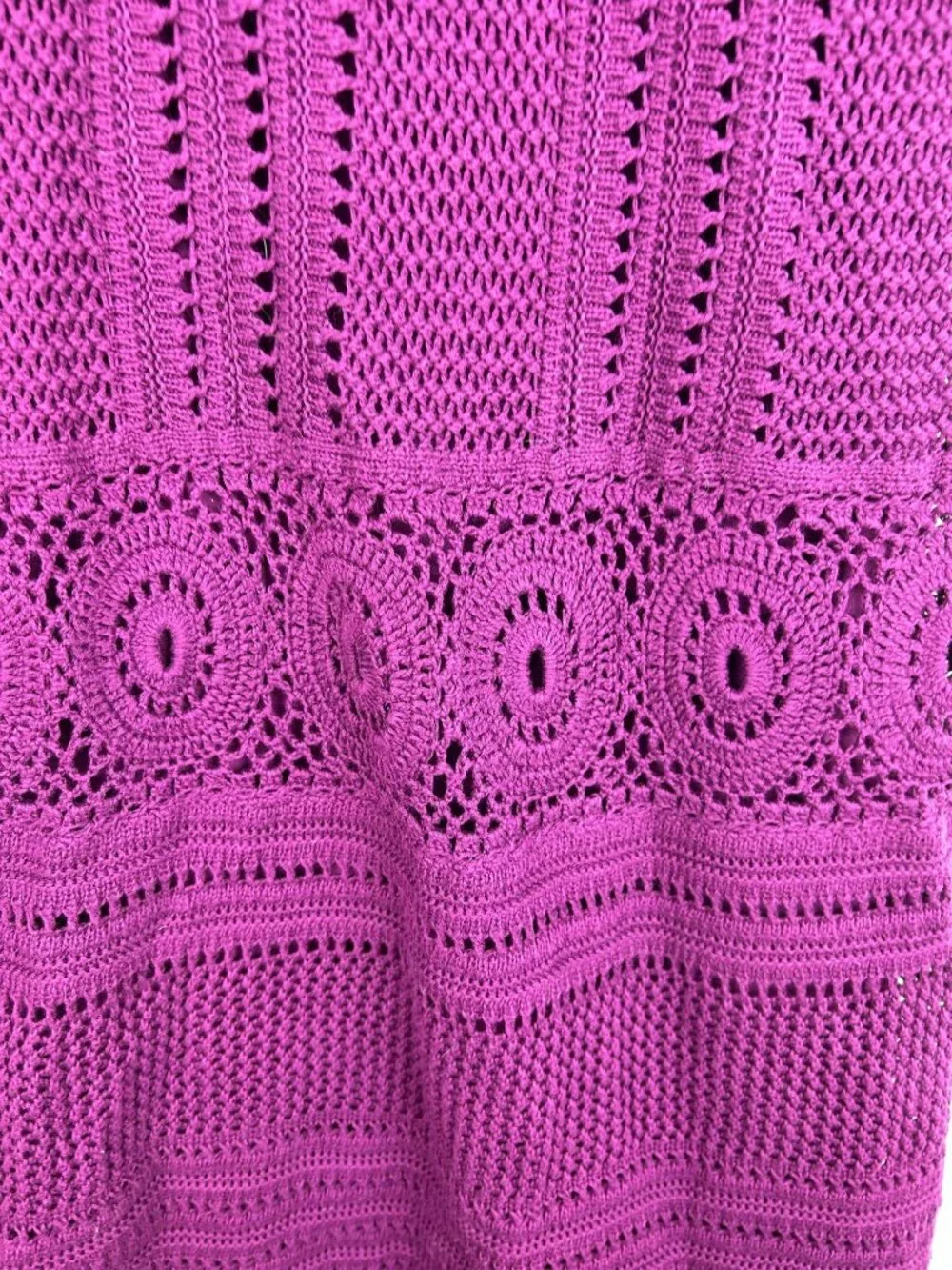 Athleta Dress Women's S Purple Cotton Blend Crochet Knit Sleeveless Casual Wear - Picture 10 of 13